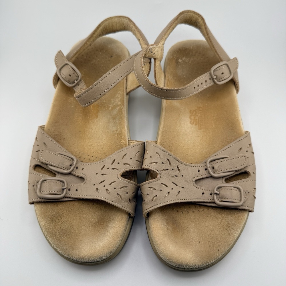 SAS Duo Sandal Tan Womens 6 W Tripad Comfort Strappy Leather Tan Vintage - Picture 6 of 9